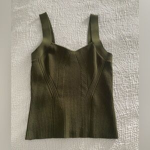 Banana Republic - Olive Green Ribbed Women's Crop Top